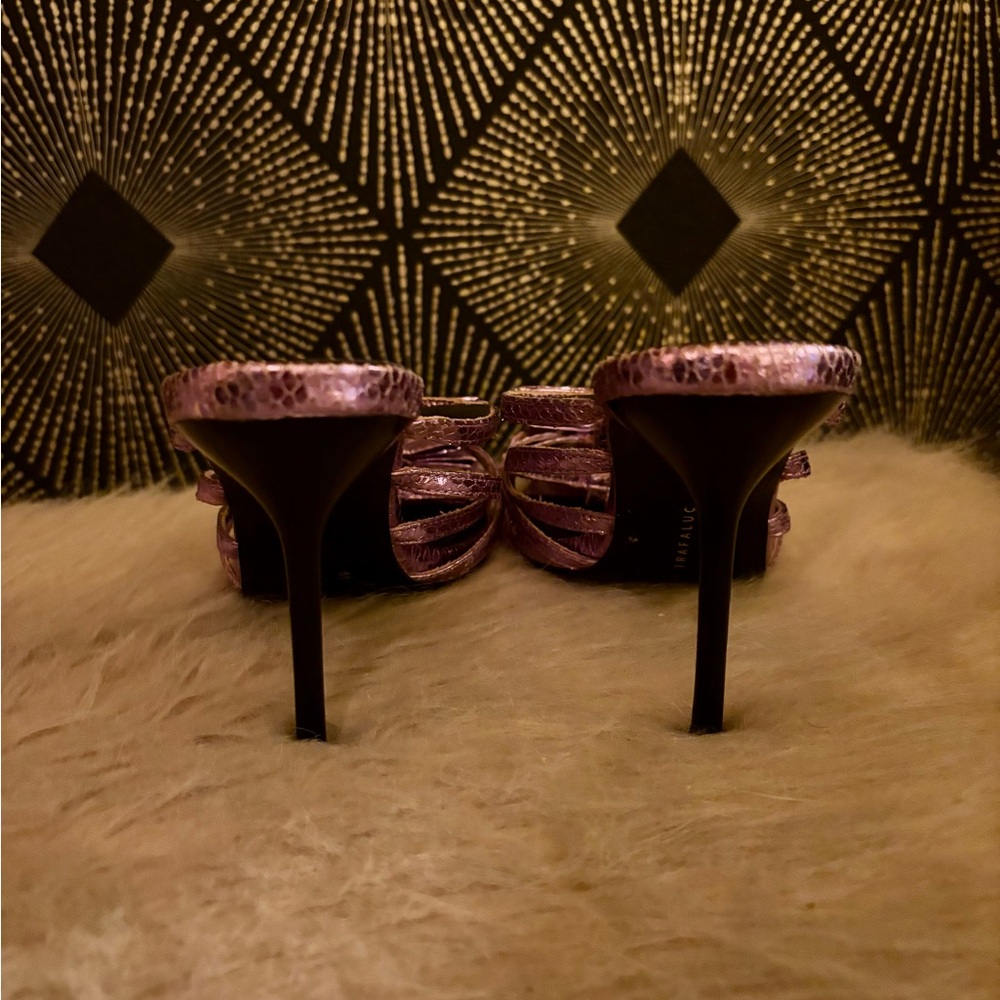 Zara Metallic Lilac Strappy Pointed Heels - Picture 9 of 10